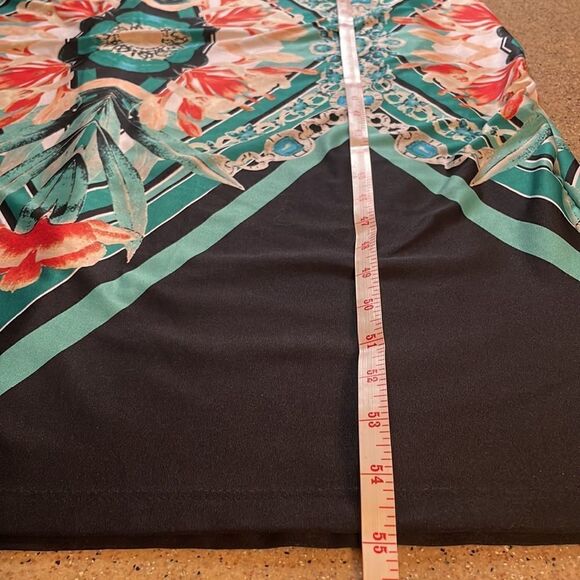 Geometric Tropical Floral Print Maxi Dress sz S - Picture 12 of 16